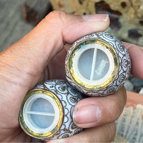 Vintage Cloisonné Chinese Owl Salt & Pepper Shakers – Set – Good Condition - Picture 7 of 8